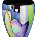 urne bleu en resine