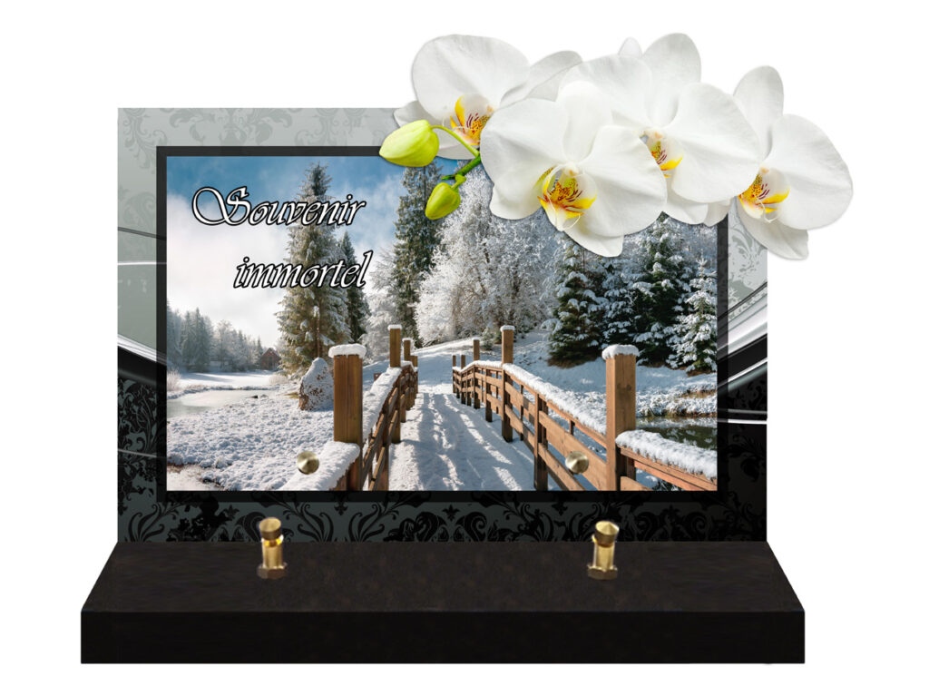 plaque rectangle pont en neige